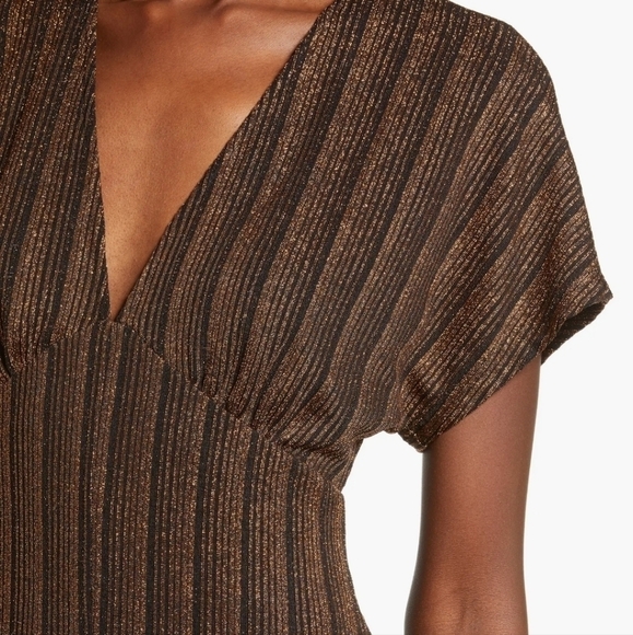 Sparkle Rib Knit Dress Black Bronze Small - Picture 5 of 11